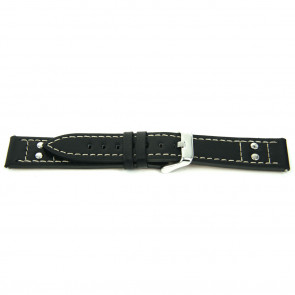 Bracelet de montre Universel H165 Cuir Noir 22mm